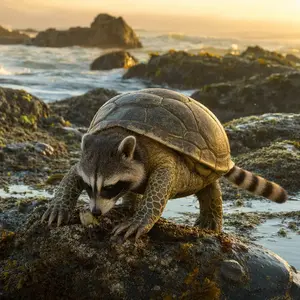 Raccoon + Sea turtle